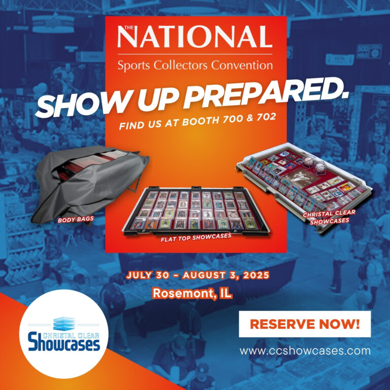 Trade show preparation marketing graphic for sports memorabilia exhibitors