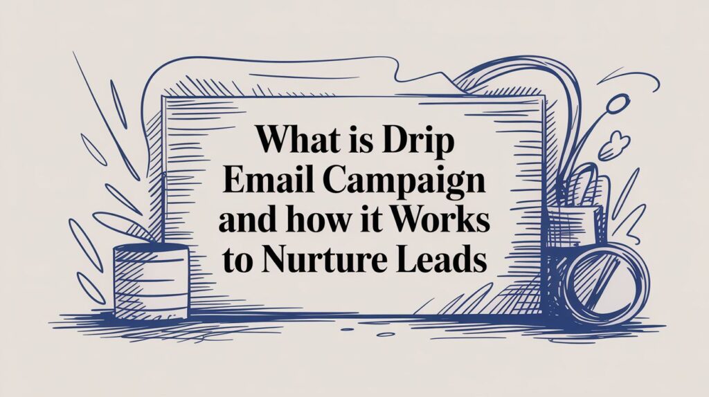 Drip email campaign workflow showing how automated emails nurture B2B leads