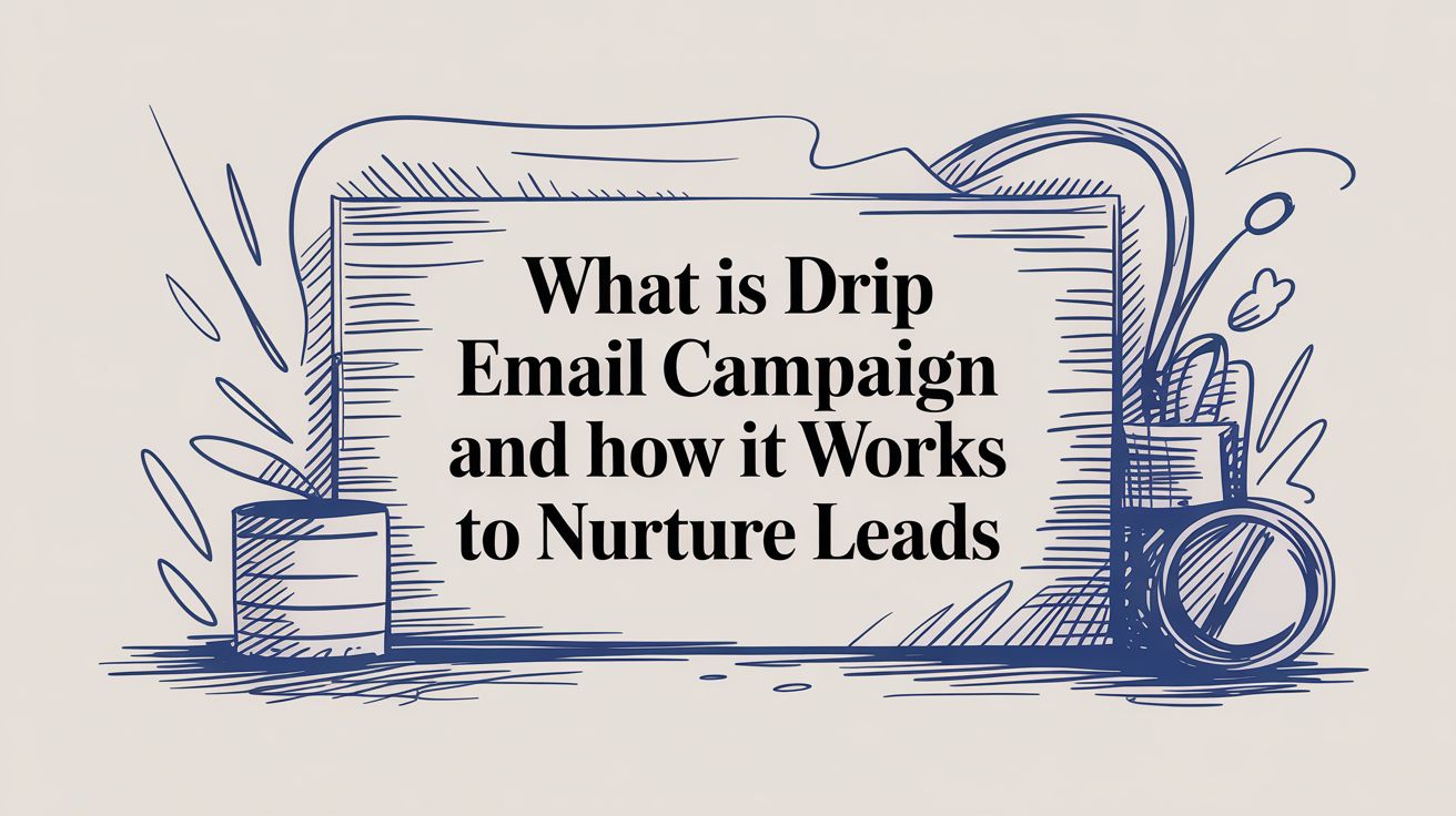 Drip email campaign workflow showing how automated emails nurture B2B leads