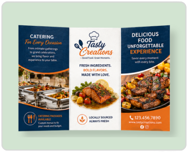 Double-sided tri-fold flyer and brochure printing example