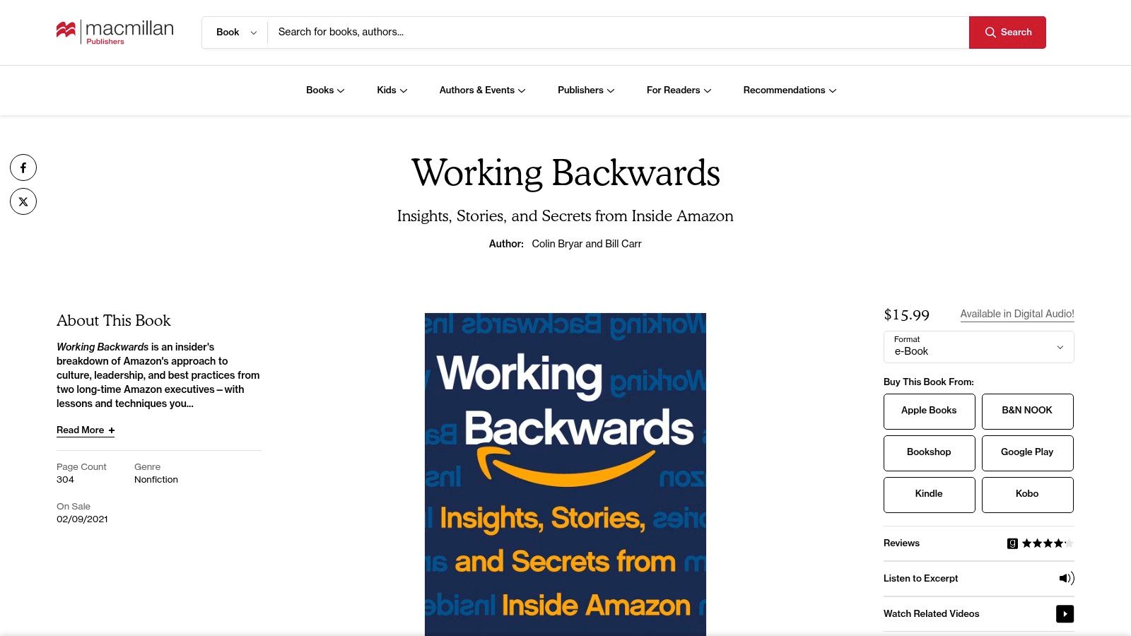 Working Backwards (Colin Bryar, Bill Carr)
