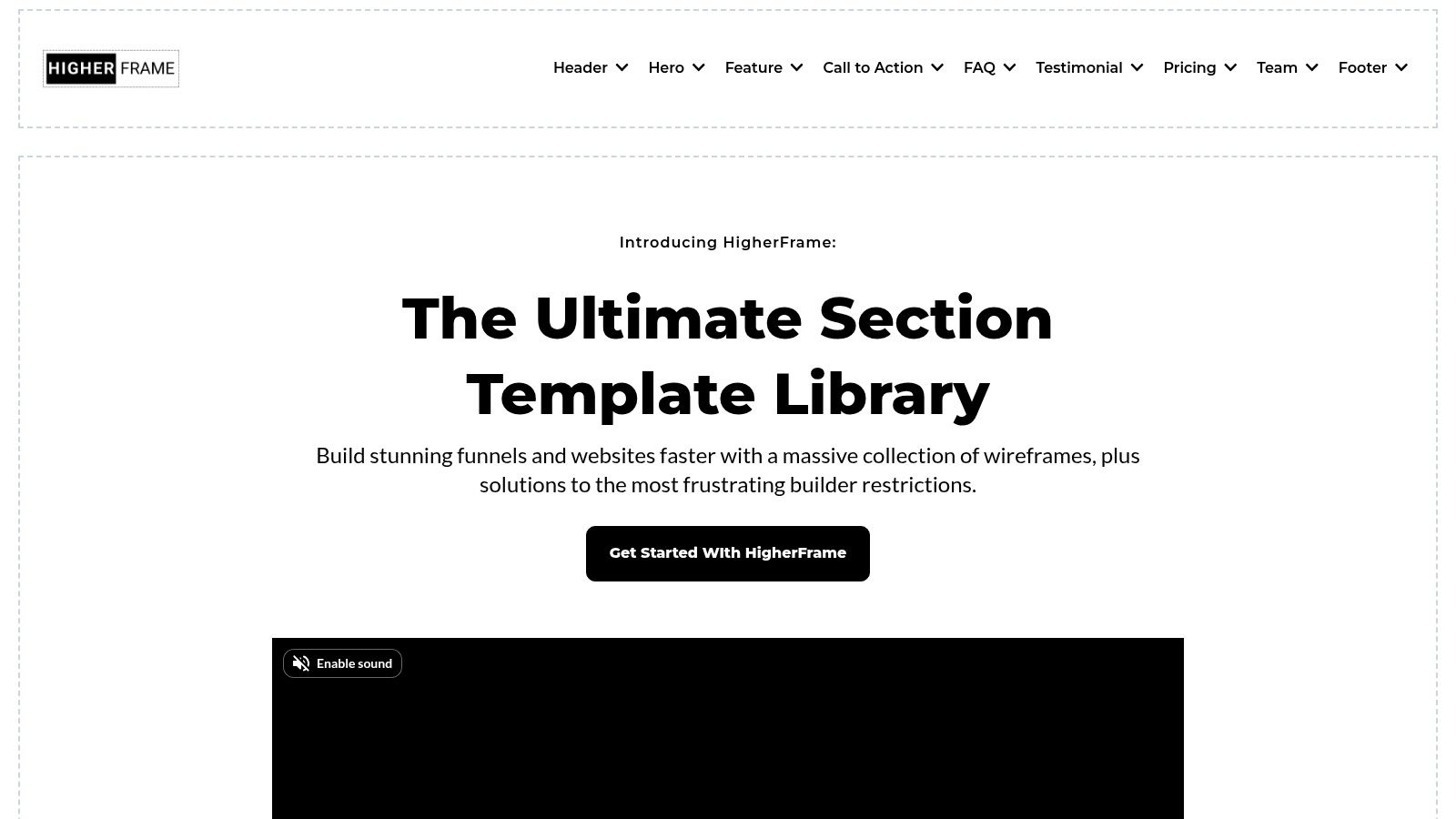 HigherFrame section and page template library