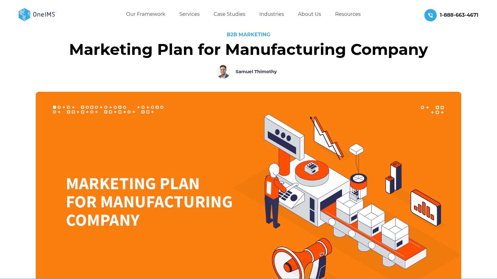 OneIMS – Marketing Plan for Manufacturing Company (Free Template)